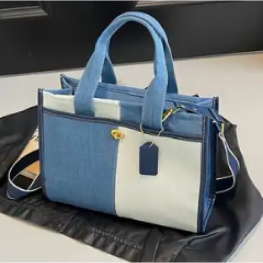 Stylish Blue and White Tote Bag